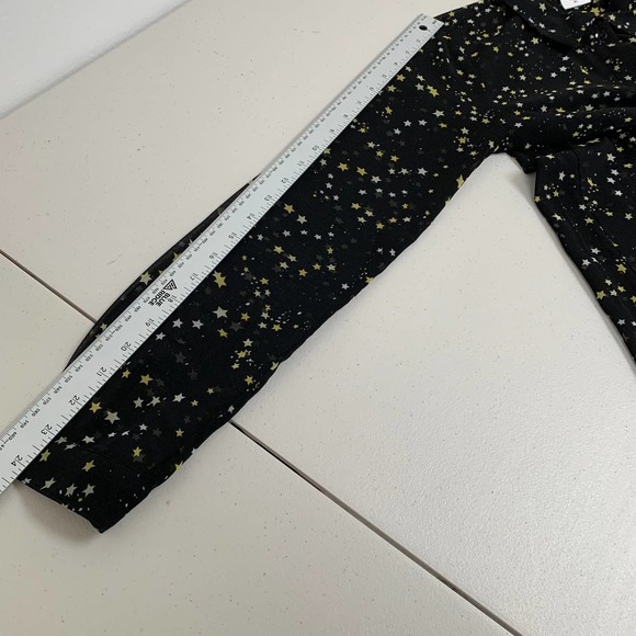 Cabi Star Print Blouse Size XS Sheer Long Sleeve Black Button Up Top Collared - Picture 6 of 10